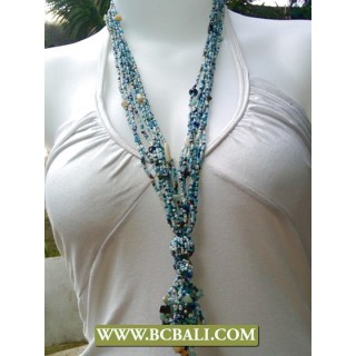 Blue Long Necklaces Fashion Beading